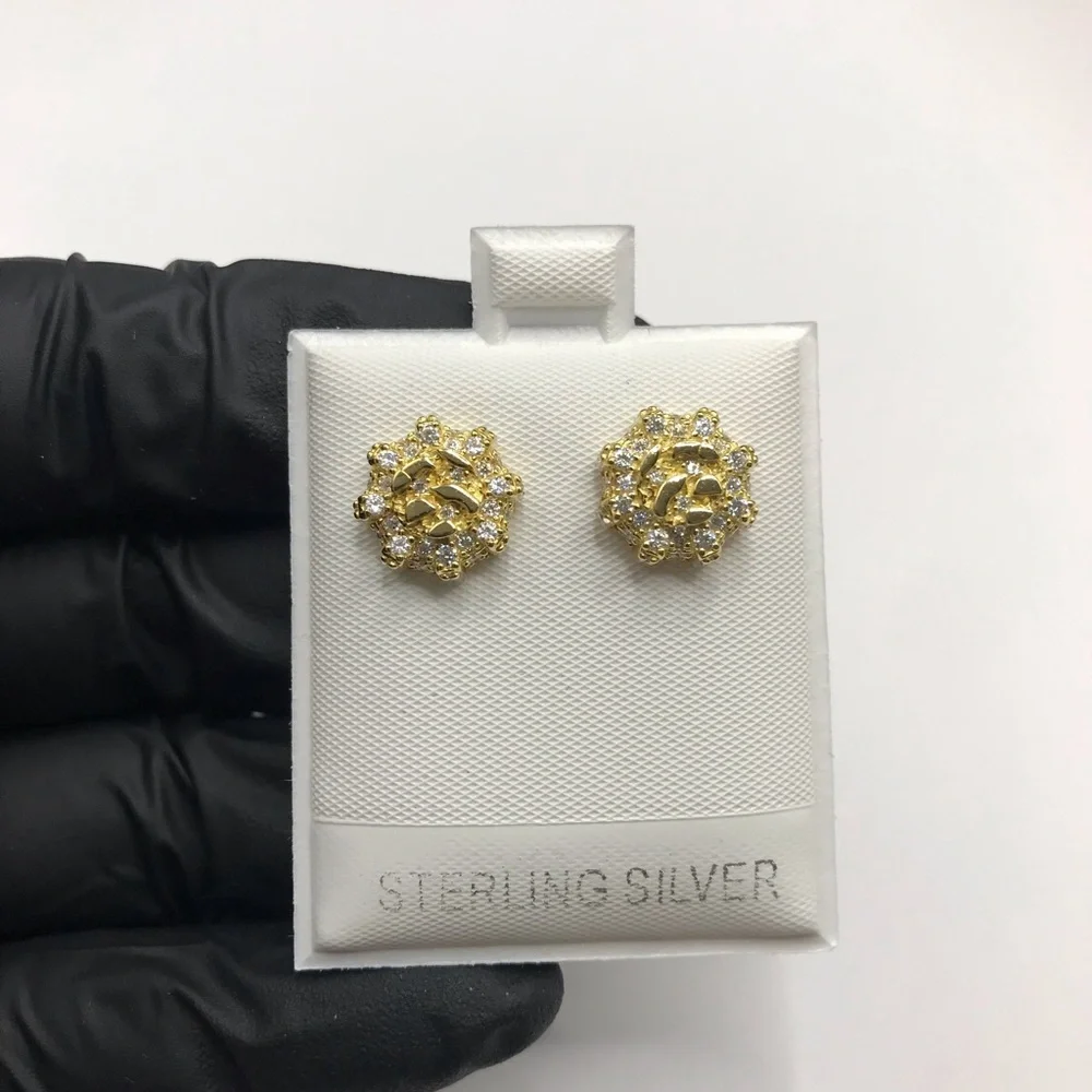 925 Sterling Silver 0.60CTW MOISSANITE Nugget Screw Back  Stud Earrings
